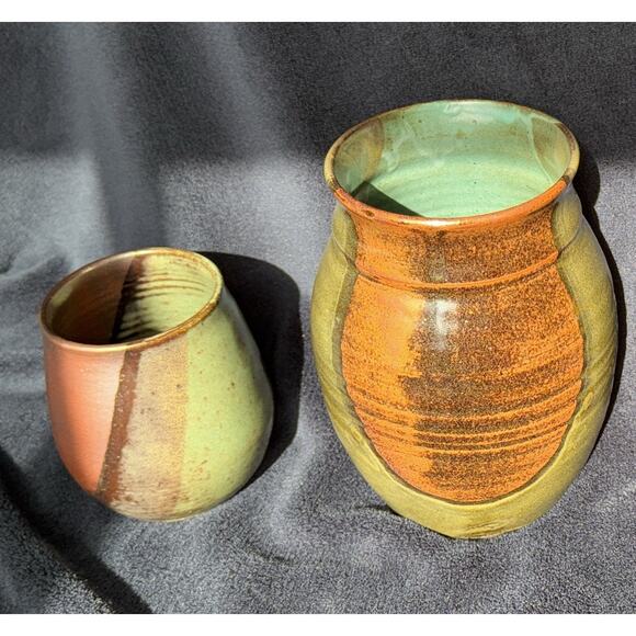 Wilson Creek Ceramic Pottery Signed Vase Set of 2 WI - Picture 9 of 14